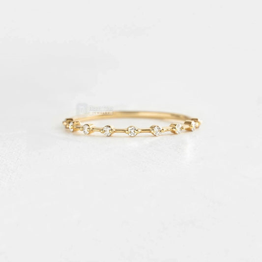 minimalist round lab grown diamond engagement ring