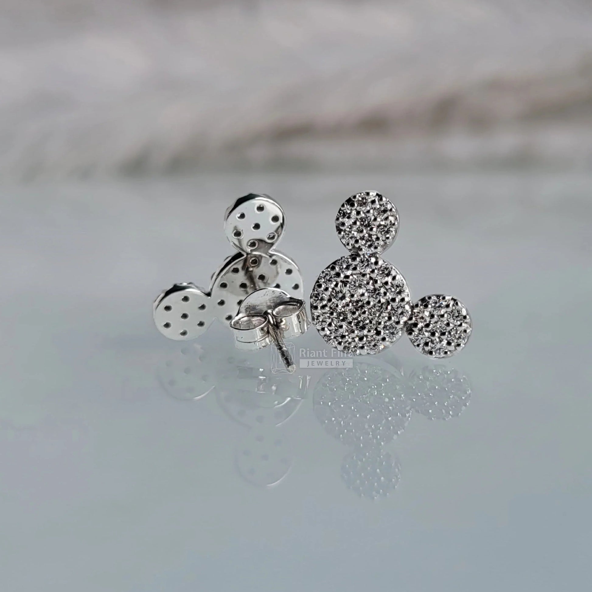 Disney Mickey Mouse Lab Grown Diamond Earrings for Women - Riant Fine Jewelry LLC