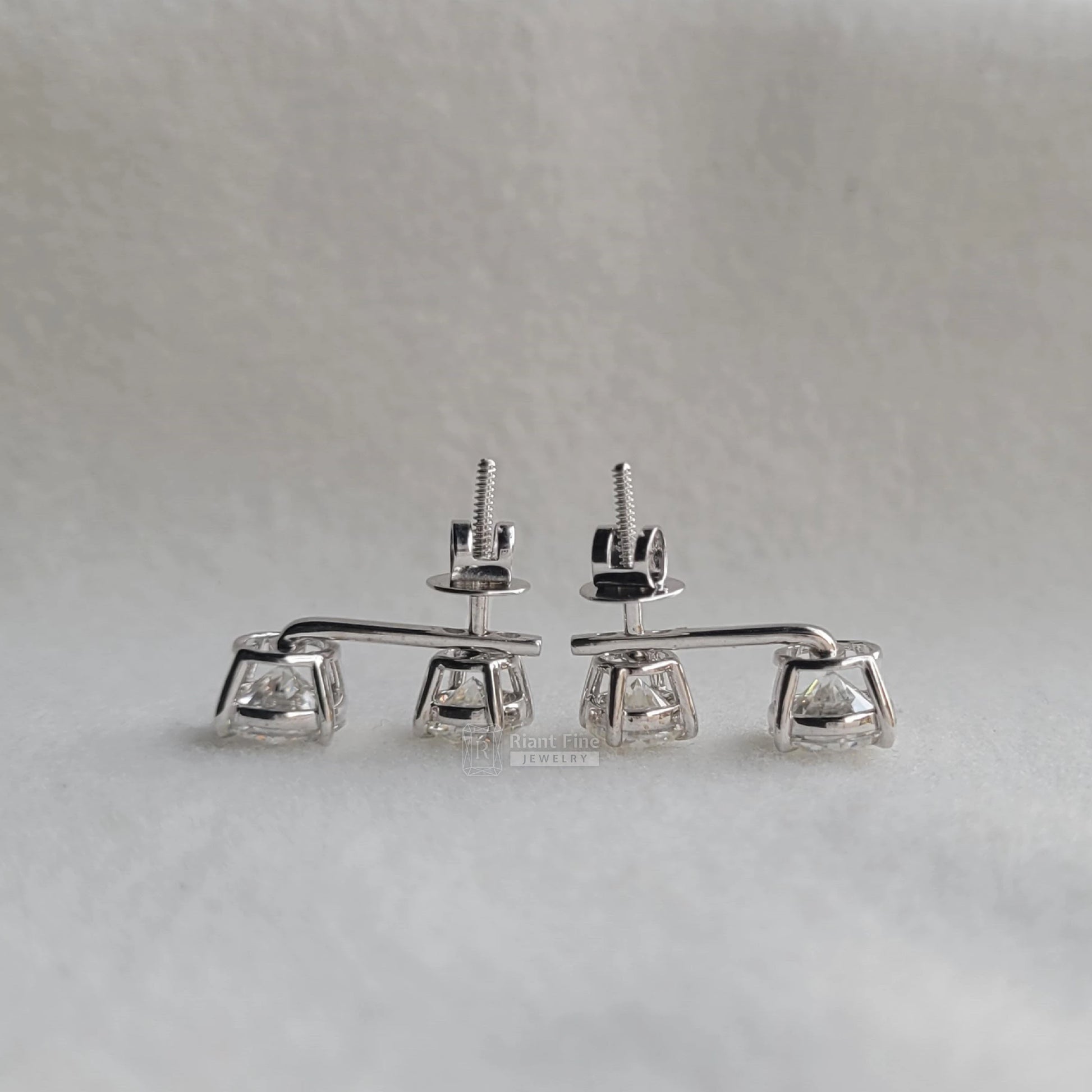 14K white gold earrings