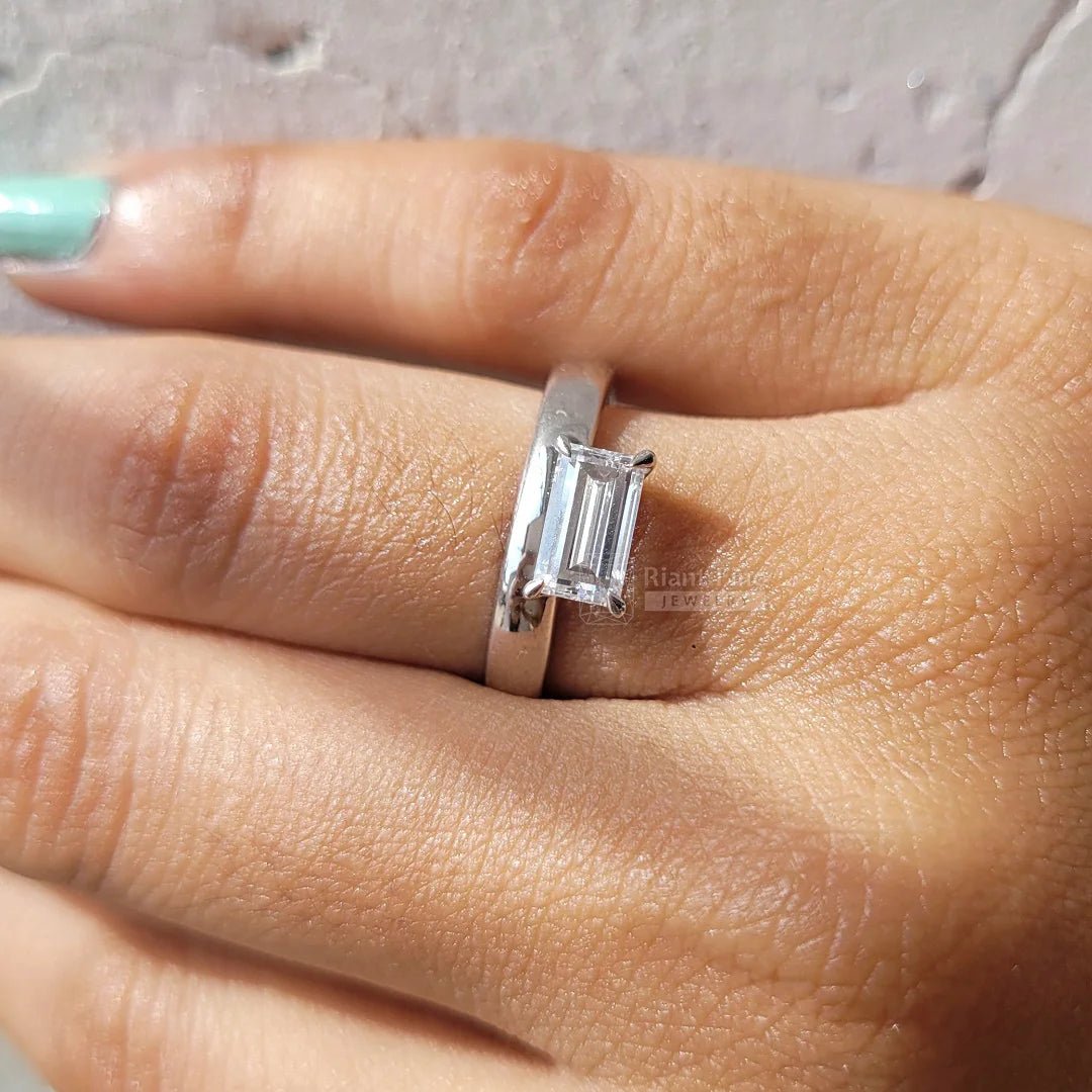 East West Baguette Diamond Ring | Lab Grown Diamond - Riant Fine Jewelry