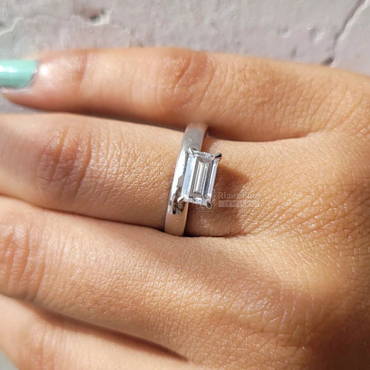 East West Baguette Diamond Ring | Lab Grown Diamond - Riant Fine Jewelry
