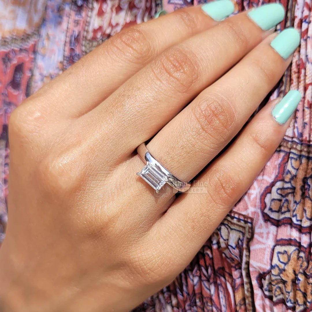 East West Baguette Diamond Ring | Lab Grown Diamond - Riant Fine Jewelry