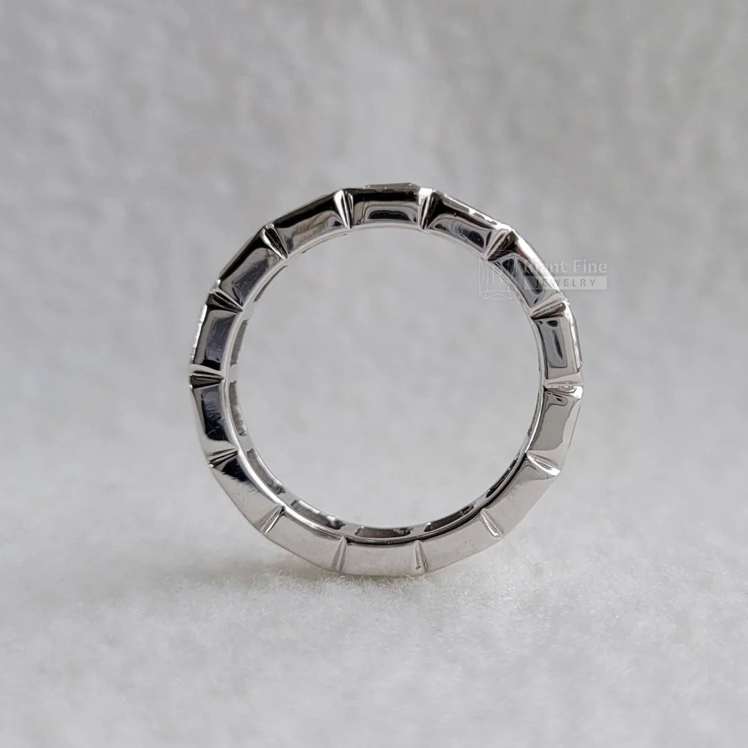 East West Emerald Lab Diamond Eternity Wedding Band - Riant Fine Jewelry LLC