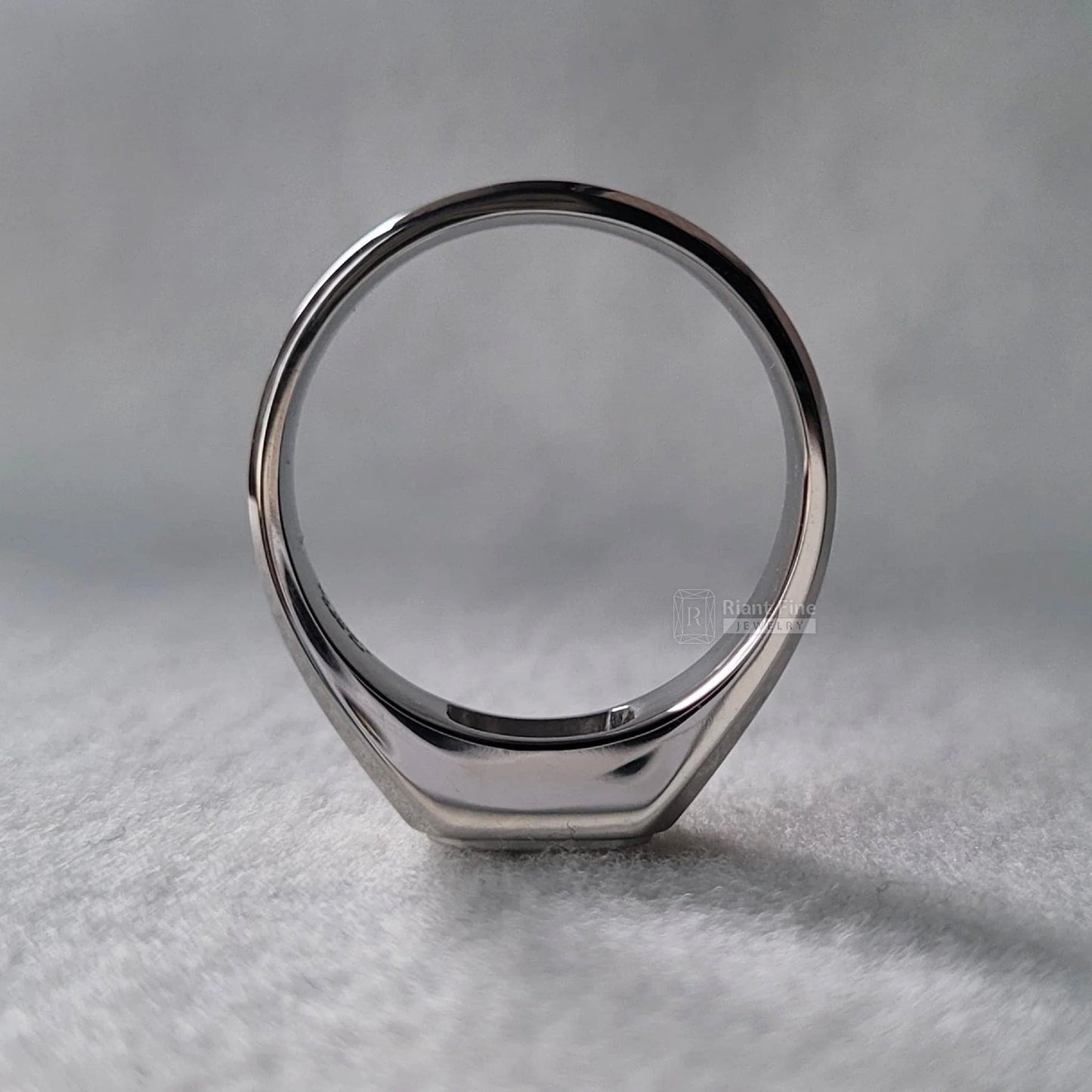 East West Emerald Men's Wedding Ring in 14K Gold - Riant Fine Jewelry LLC