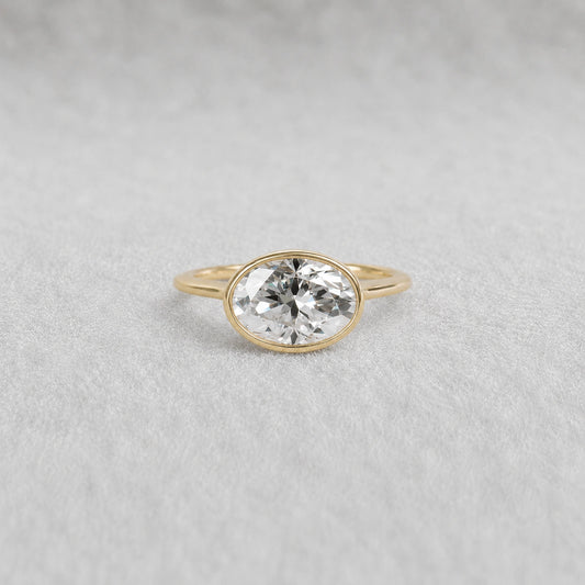 East West Oval Engagement Ring