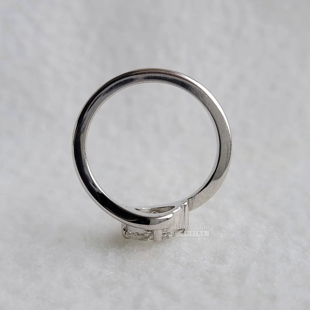 East West Oval Cut Diamond Tension Engagement Ring - Riant Fine Jewelry LLC