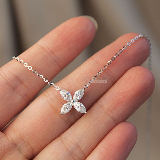 Marquise Diamond Flower Pendant