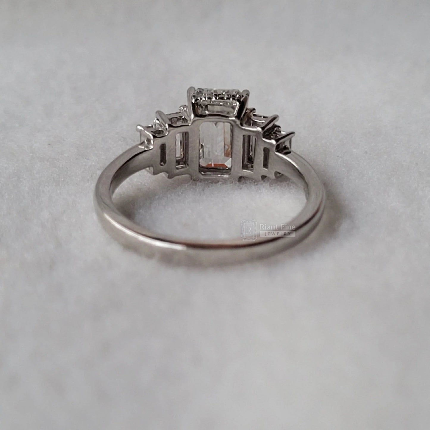 Emerald Cut Five Stone Lab Grown Diamond Engagement Ring - Riant Fine Jewelry LLC