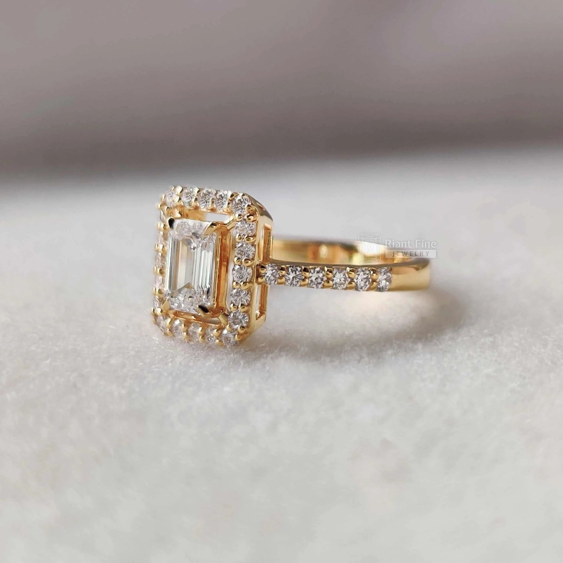 Lab Grown Diamond Antique Halo Ring Price