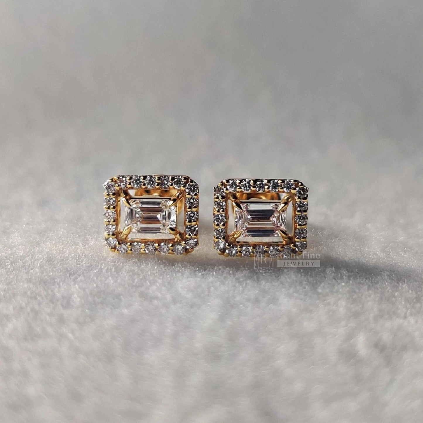 Affordable lab diamond stud earrings