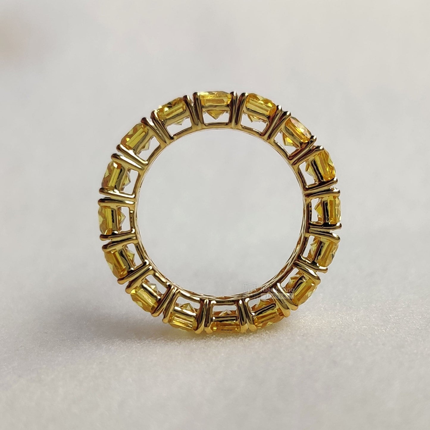 Emerald Yellow Diamond Wedding Band in Yellow Gold - Riant Fine Jewelry LLC