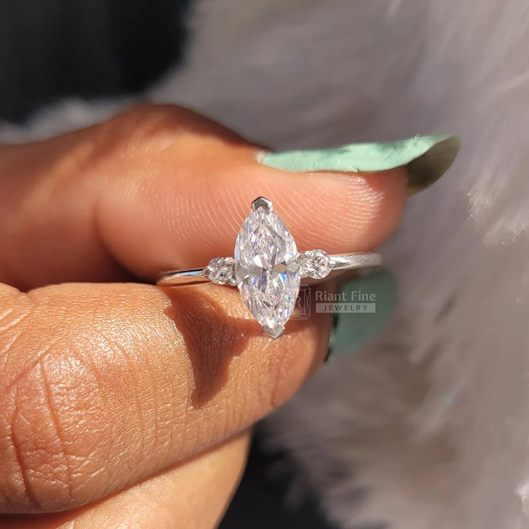 Three Stone White Gold Diamond Ring