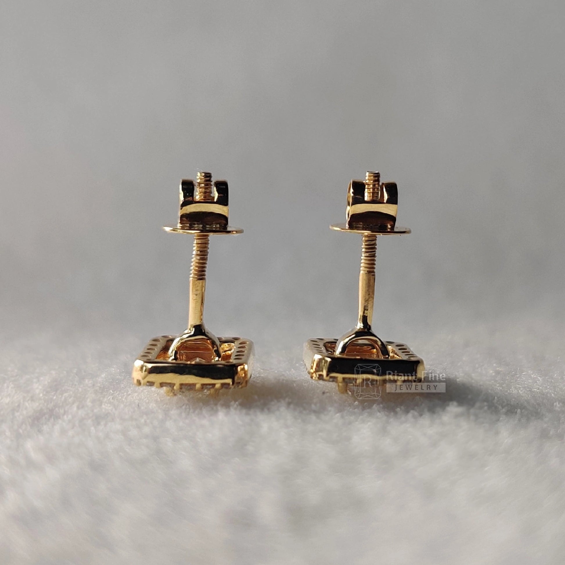 Riant Fine Jewelry : antique minimalist diamond stud earrings, lab diamonds, gifts for her, jewelry