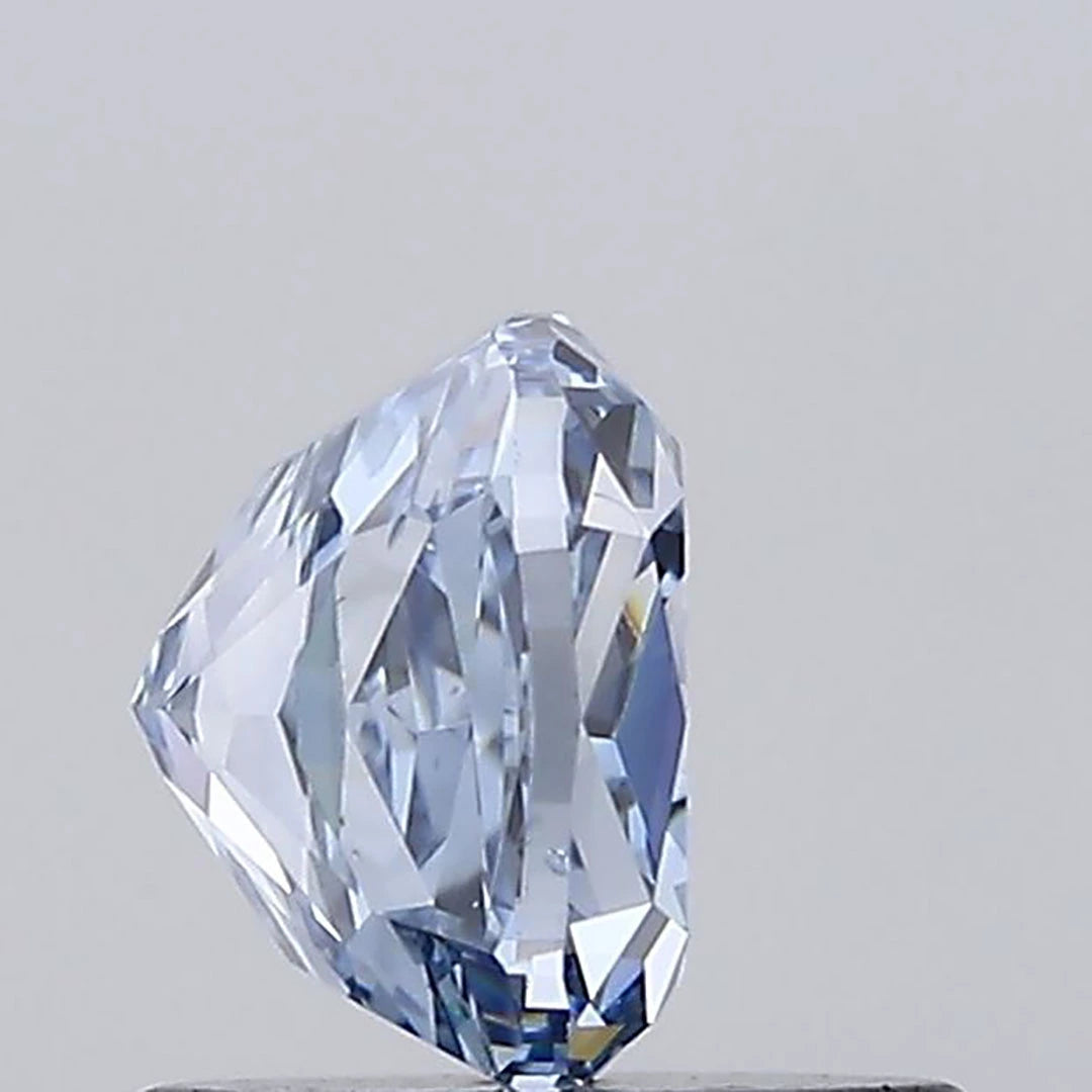 2.20 Ct Blue Cushion Diamond Side View