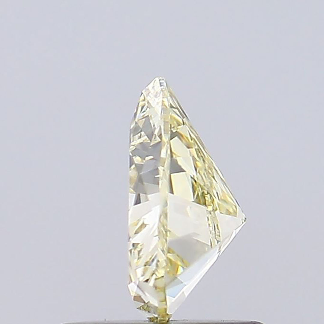 Fancy light Yellow Triangle Lab Grown Diamond Side View