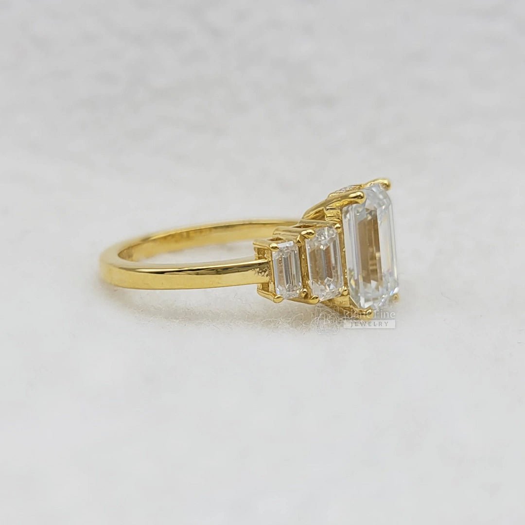 Order Five Emerald Stone Engagement Ring