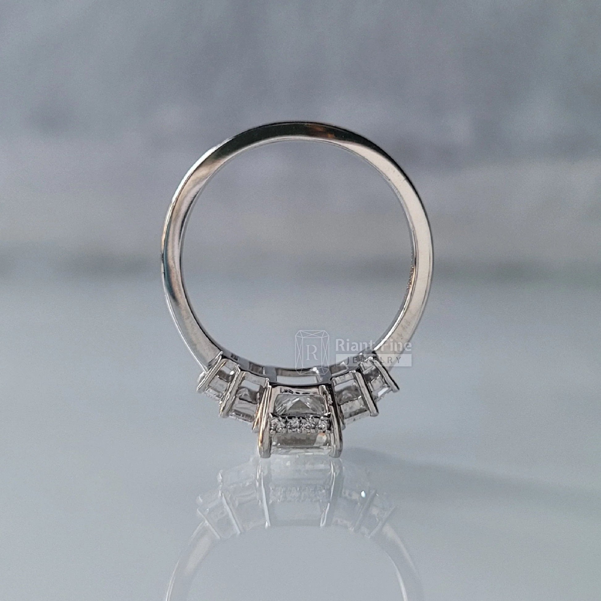 Five Stone Emerald Cut Lab Grown Diamond Wedding Ring - Riant Fine Jewelry LLC