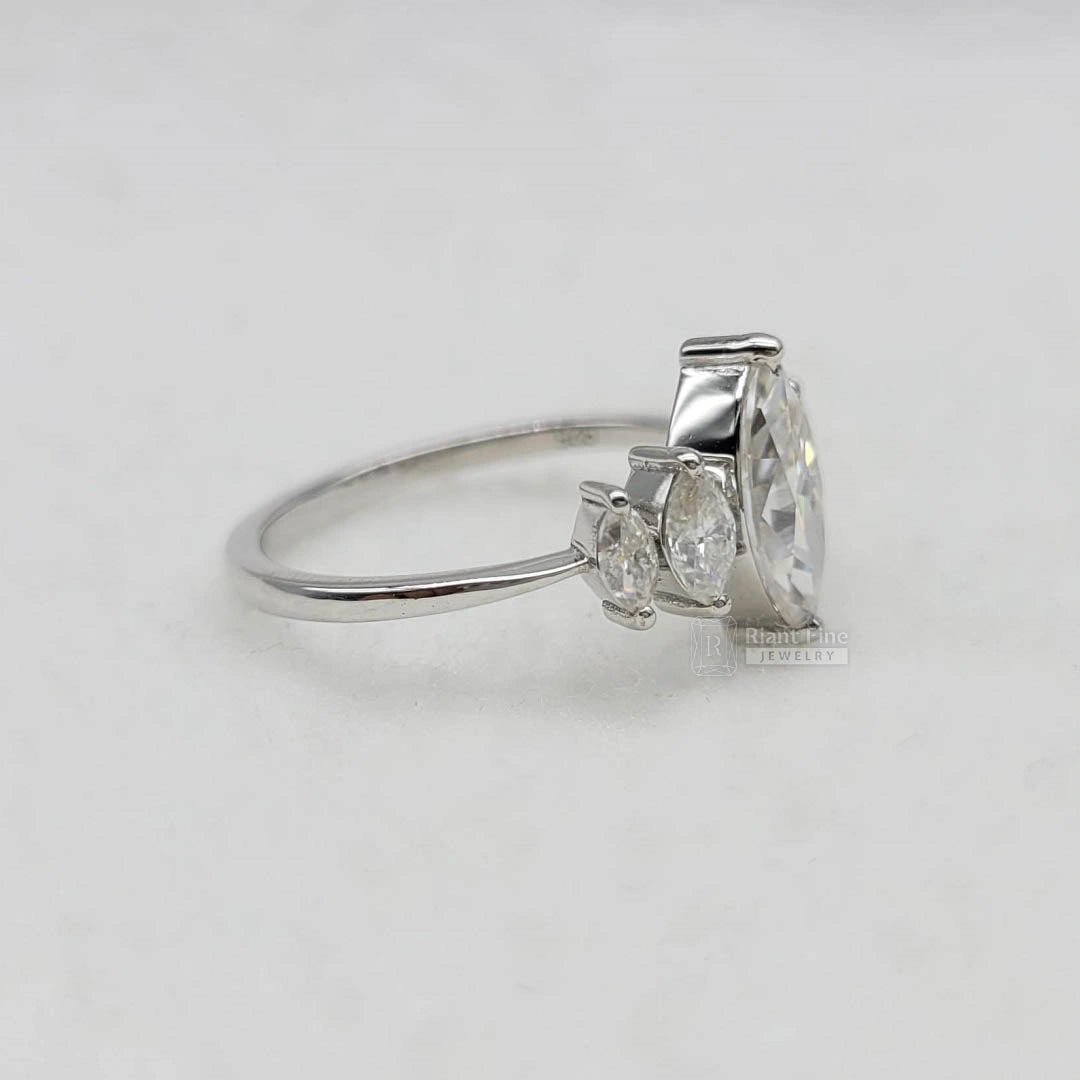 Five Stone Marquise Diamond Engagement Ring in 14K Gold - Riant Fine Jewelry