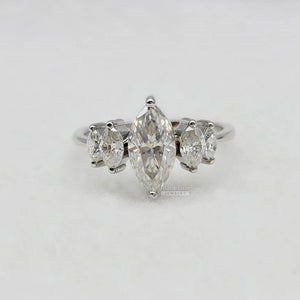 Five Stone Marquise Diamond Engagement Ring in 14K Gold
