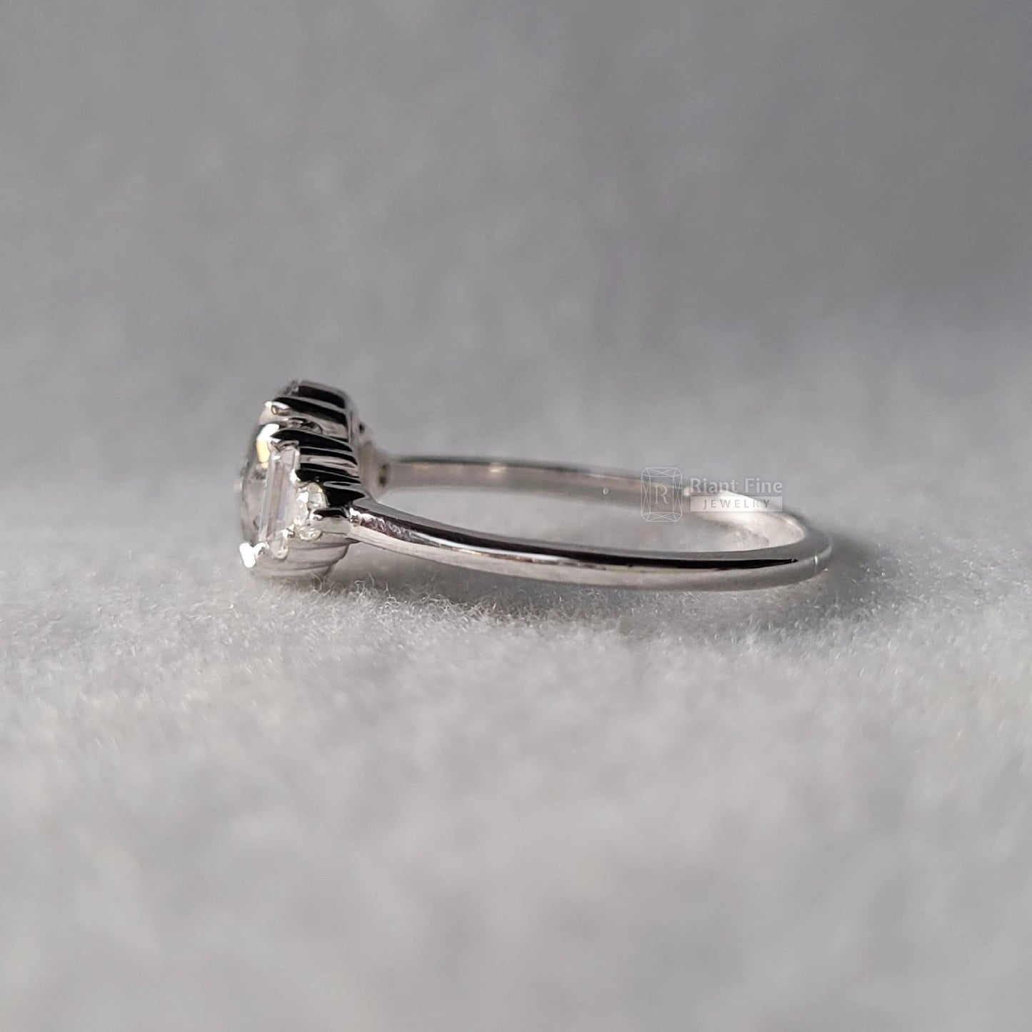Five Stone Oval Salt & Pepper Diamond Engagement Rings - Riant Fine Jewelry LLC