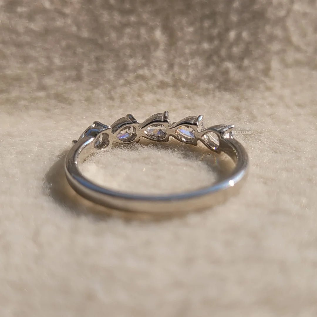 Five Stone Pear Shaped Diamond Band in Lab Grown Gold - Riant Fine Jewelry