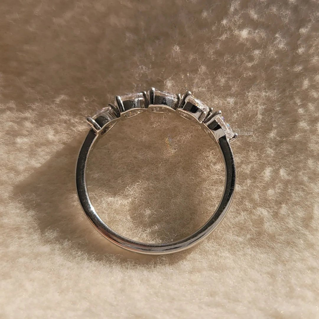 Five Stone Pear Shaped Diamond Band in Lab Grown Gold - Riant Fine Jewelry