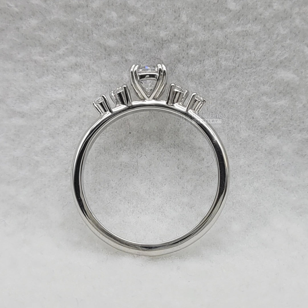 Five Stone Round Diamond Engagement Ring in 14K Gold - Riant Fine Jewelry