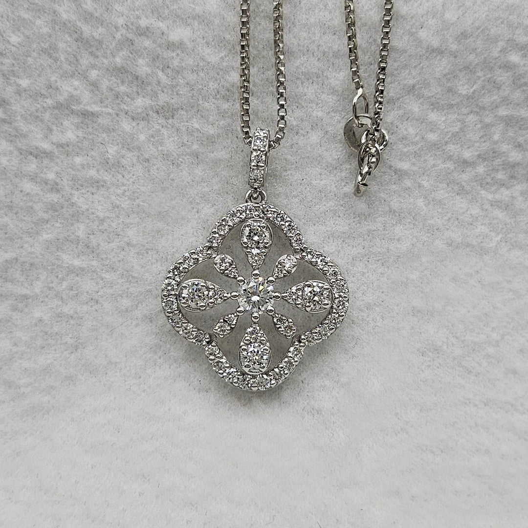 Floral Lab Grown Diamond Pendant Necklace