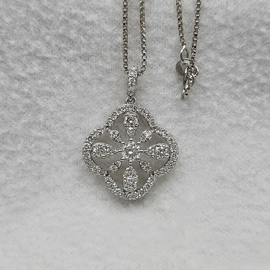 Floral Lab Grown Diamond Pendant Necklace