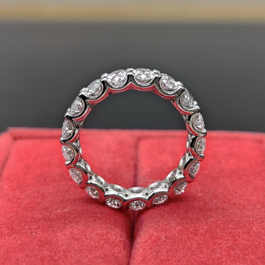 Full Eternity Oval Lab Diamond Wedding Band 14K Gold - Riant Fine Jewelry LLC