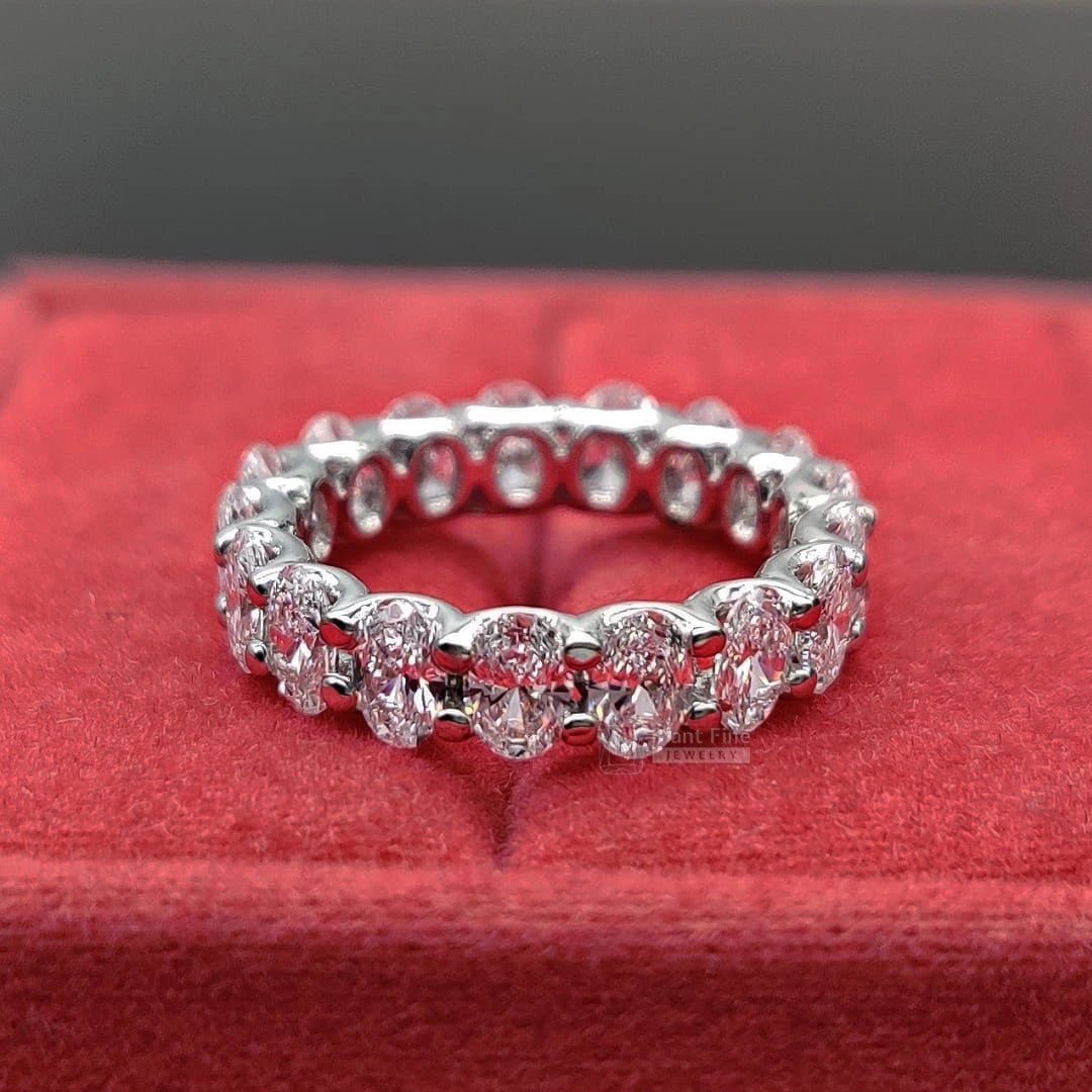 Full Eternity Oval Lab Diamond Wedding Band 14K Gold - Riant Fine Jewelry LLC