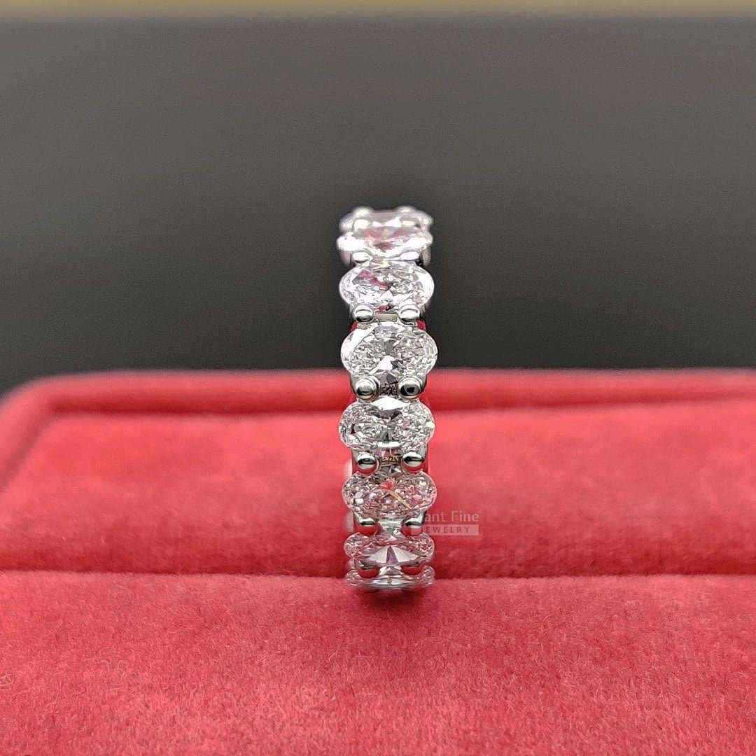 Full Eternity Oval Lab Diamond Wedding Band 14K Gold - Riant Fine Jewelry LLC