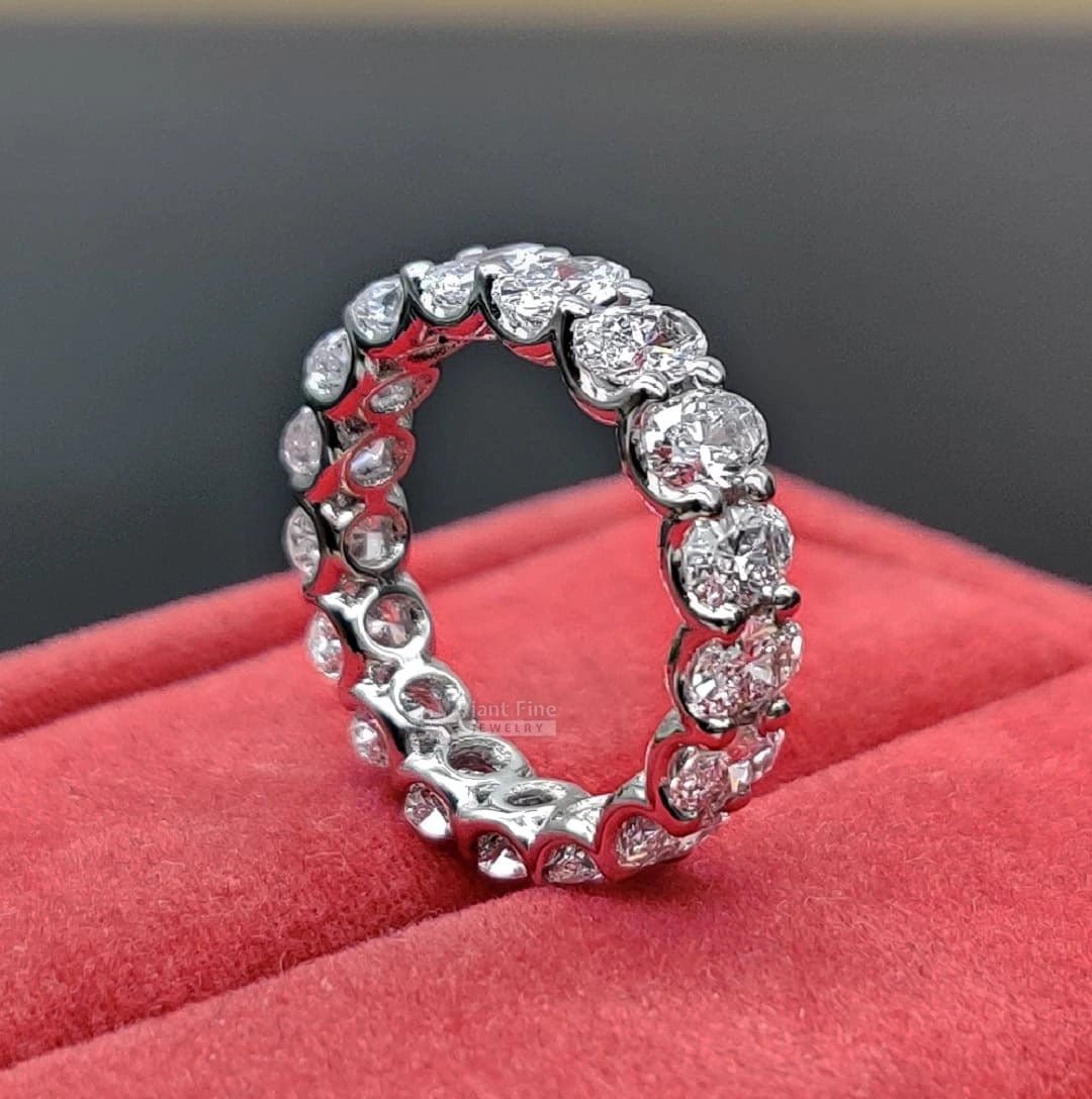 Full Eternity Oval Lab Diamond Wedding Band 14K Gold - Riant Fine Jewelry LLC