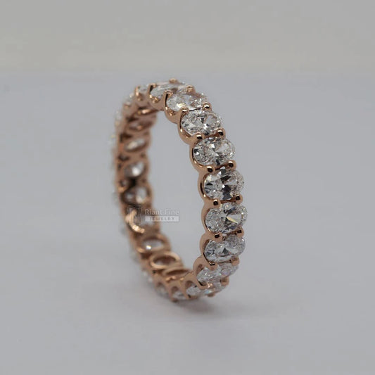 Full Eternity Oval Lab Diamond Wedding Band 14K Gold - Riant Fine Jewelry LLC