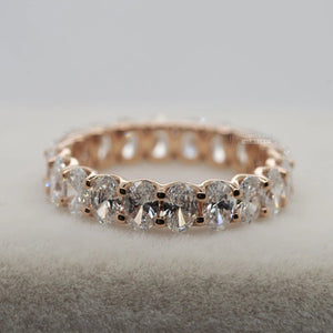 Full Eternity Oval Lab Diamond Wedding Band 14K Gold