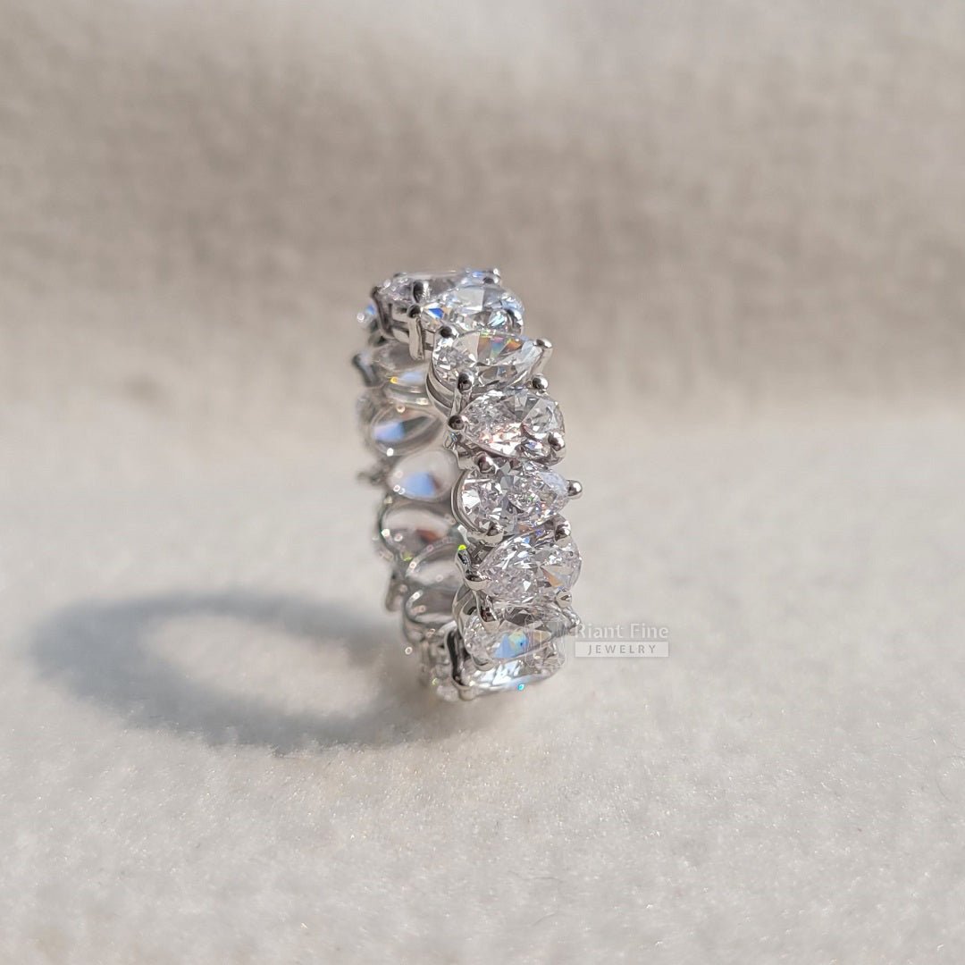 Full Eternity Pear Moissanite Diamond Wedding Band - Riant Fine Jewelry