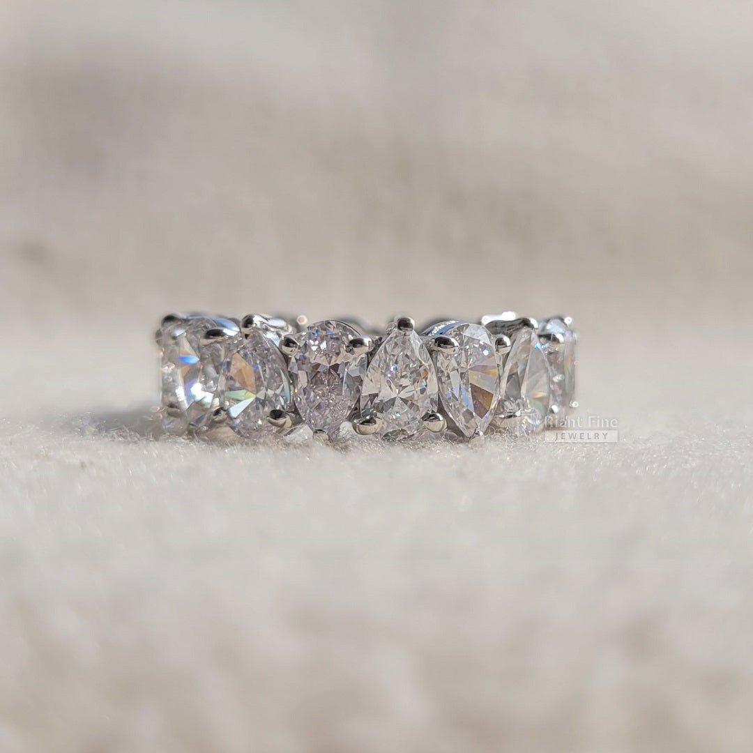 Full Eternity Pear Moissanite Diamond Wedding Band - Riant Fine Jewelry