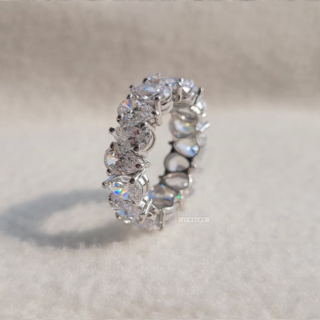 Full Eternity Pear Moissanite Diamond Wedding Band - Riant Fine Jewelry