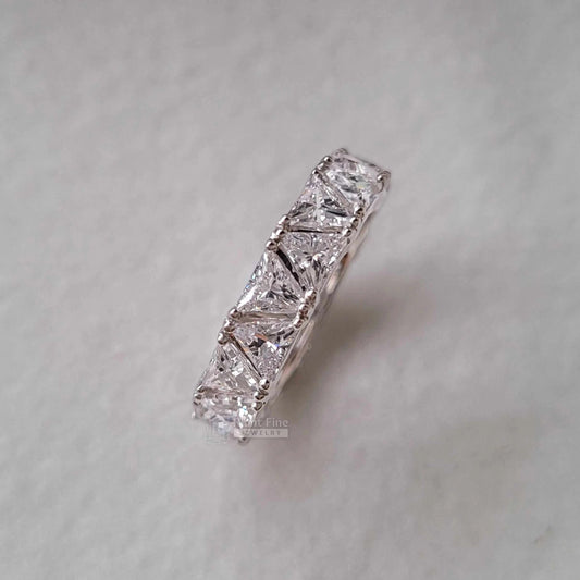 Full Eternity Wedding Bands With Triangle Lab Grown Diamonds - Riant Fine Jewelry LLC