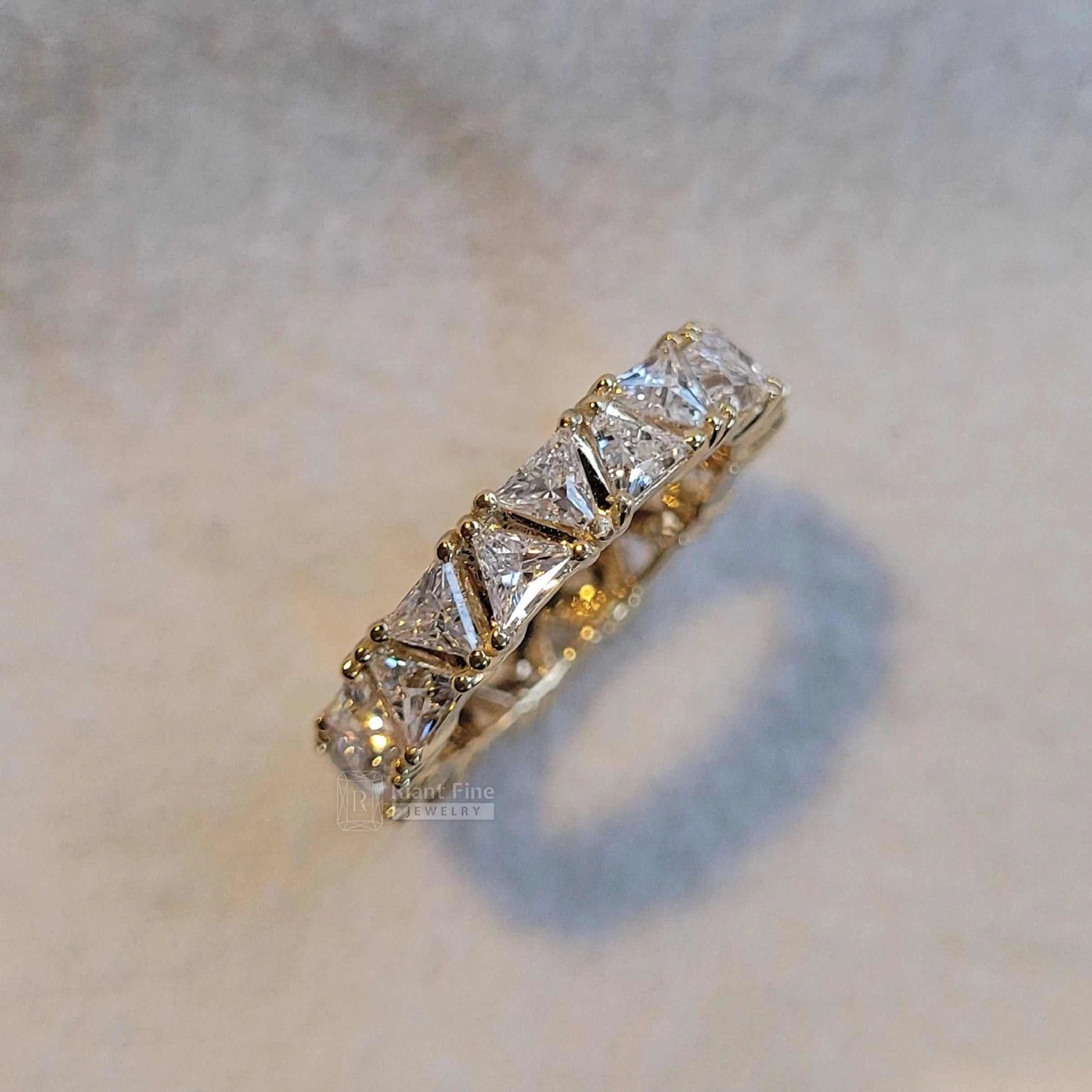 Full Eternity Wedding Bands With Triangle Lab Grown Diamonds - Riant Fine Jewelry LLC