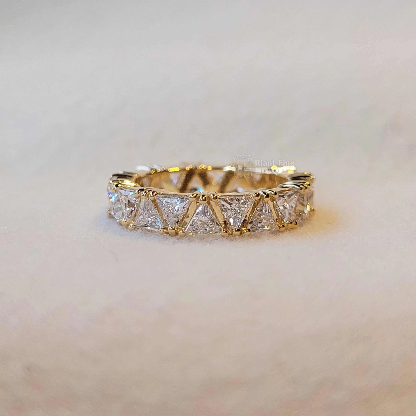 Full Eternity Wedding Bands With Triangle Lab Grown Diamonds - Riant Fine Jewelry LLC