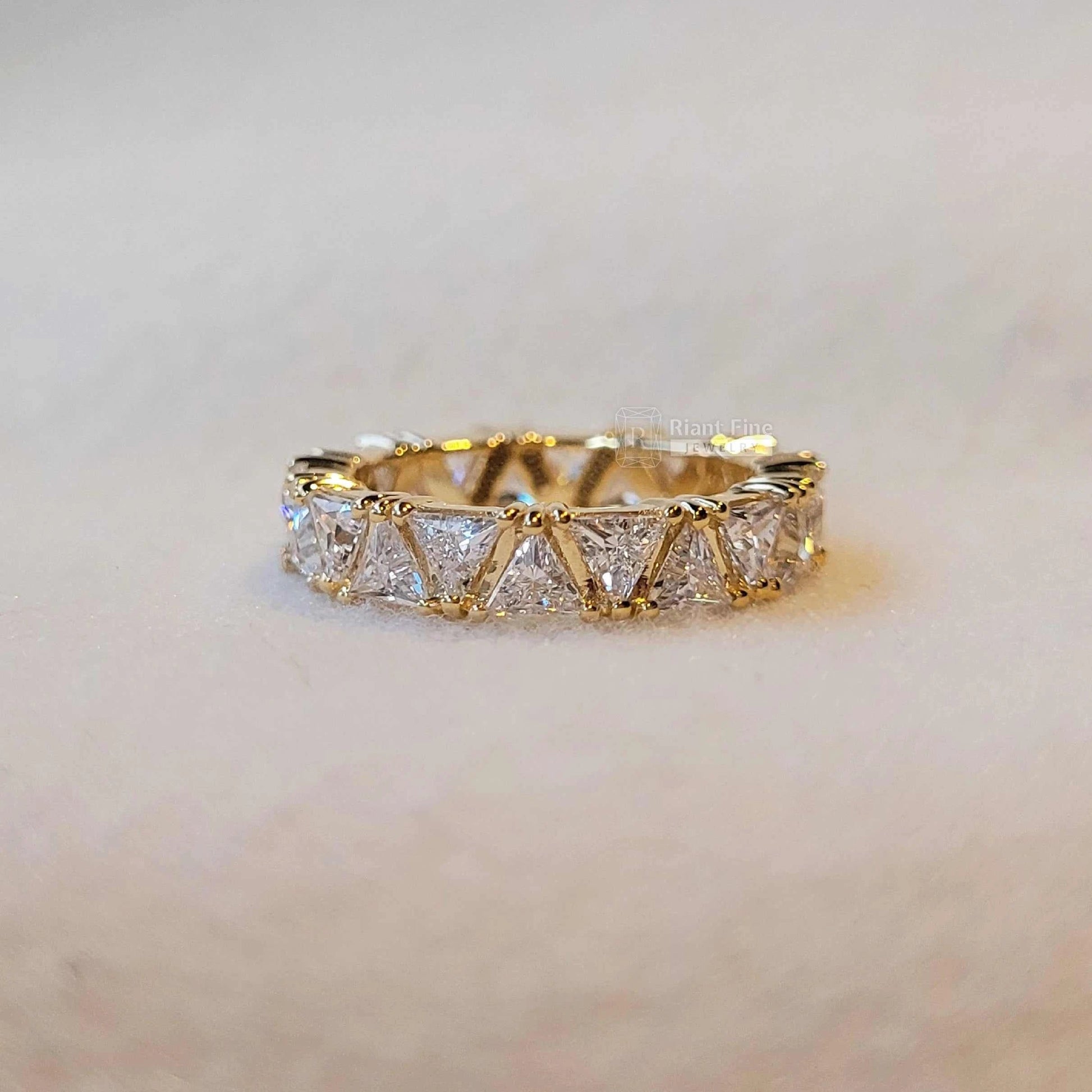 Full Eternity Wedding Bands With Triangle Lab Grown Diamonds - Riant Fine Jewelry LLC