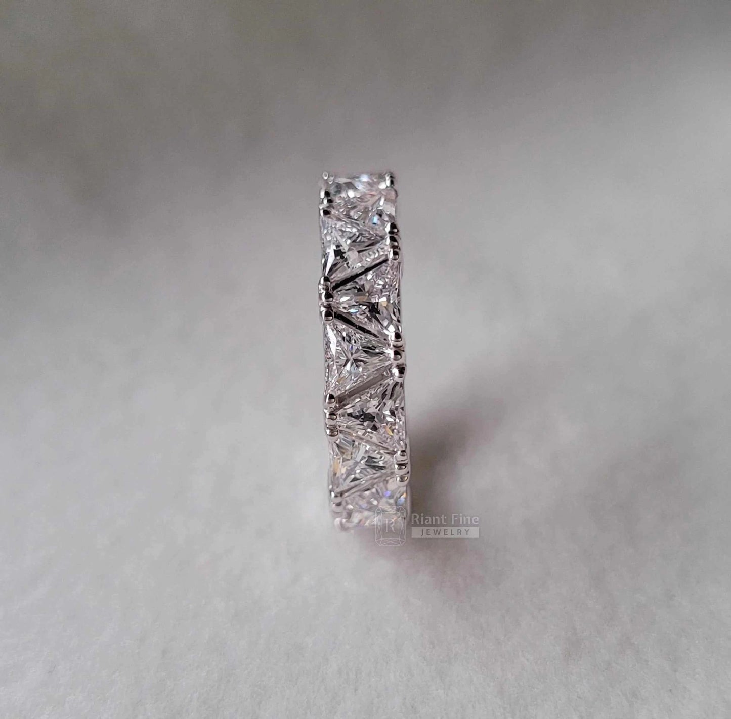 Full Eternity Wedding Bands With Triangle Lab Grown Diamonds - Riant Fine Jewelry LLC