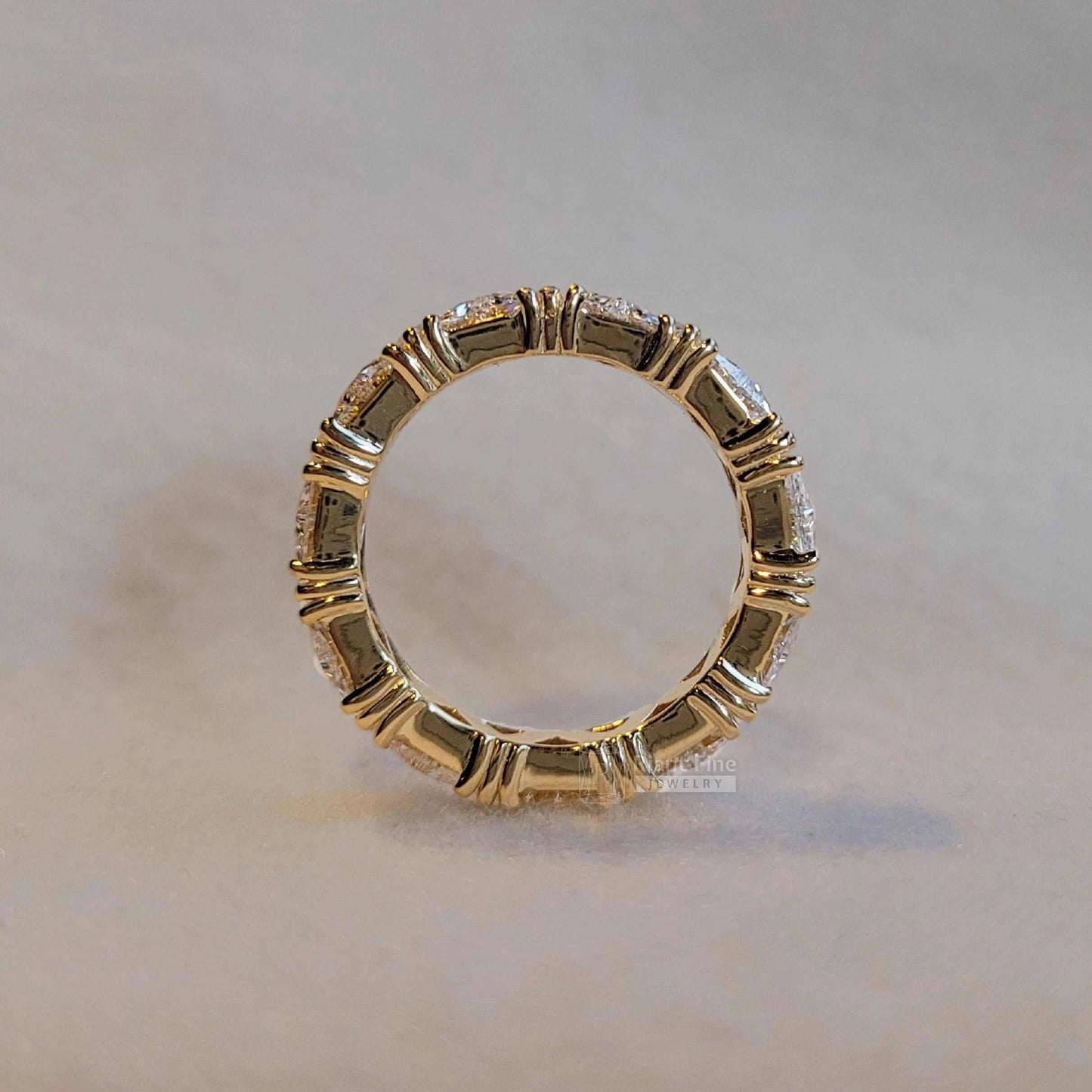 Full Eternity Wedding Bands With Triangle Lab Grown Diamonds - Riant Fine Jewelry LLC