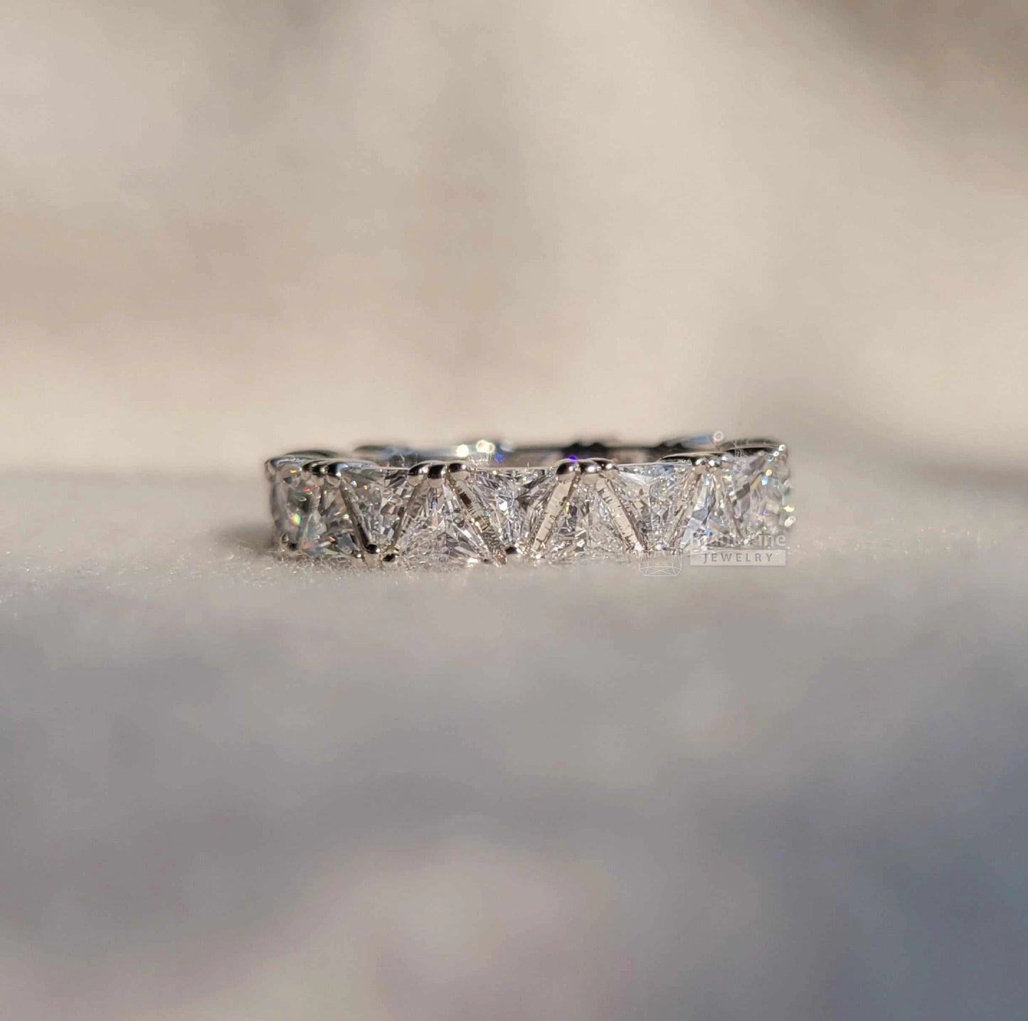 Full Eternity Wedding Bands With Triangle Lab Grown Diamonds - Riant Fine Jewelry LLC