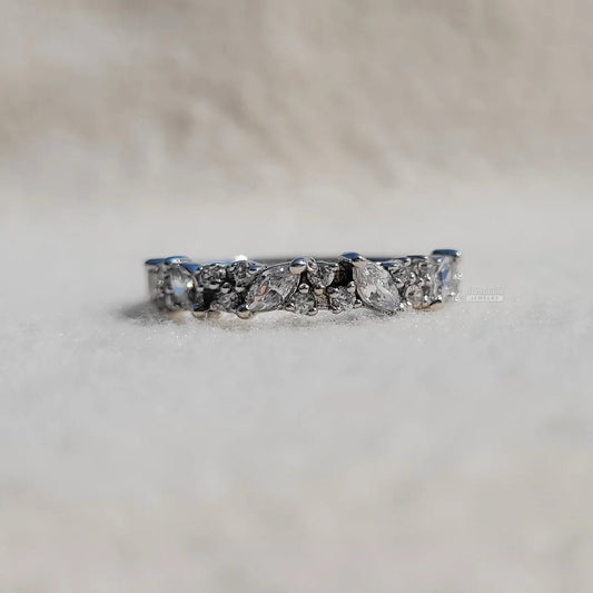 Half Eternity Diamond White Gold Wedding Band - Riant Fine Jewelry LLC
