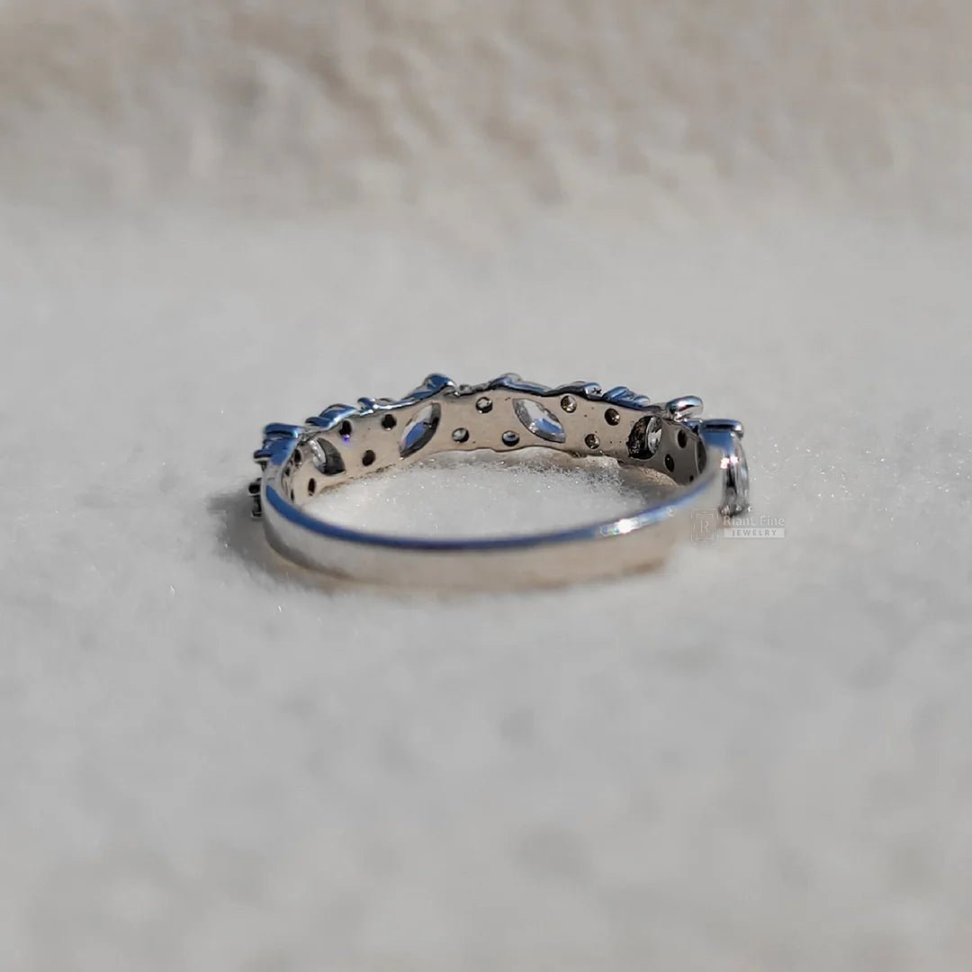 Half Eternity Diamond White Gold Wedding Band - Riant Fine Jewelry LLC