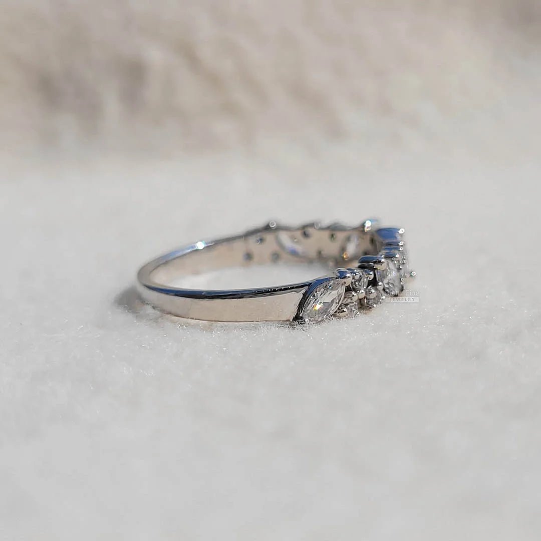 Half Eternity Diamond White Gold Wedding Band - Riant Fine Jewelry LLC