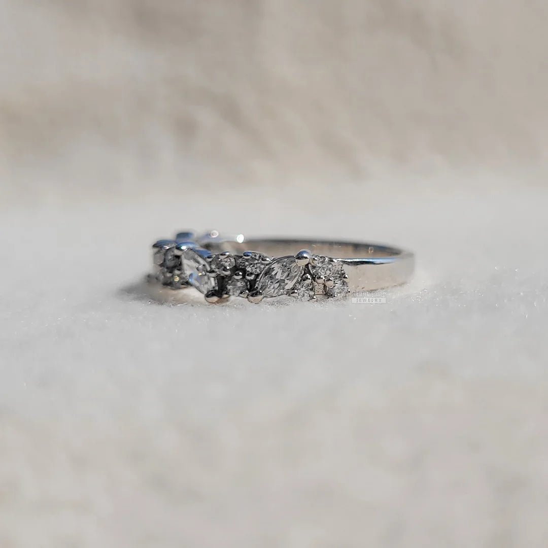 Half Eternity Diamond White Gold Wedding Band - Riant Fine Jewelry LLC