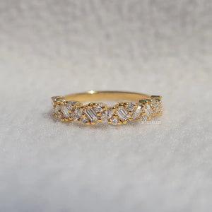Half Eternity Multi Shape Diamond Wedding Band